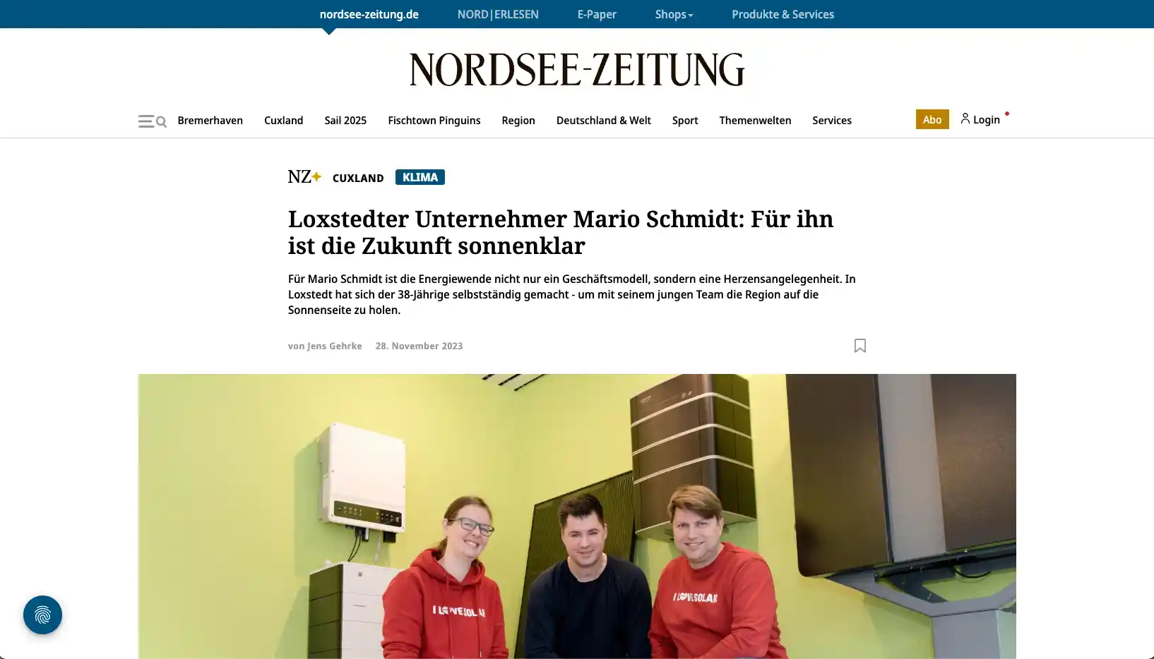 enerix weser elbe : unterweser erfahrungen - Presse - bremerhaven